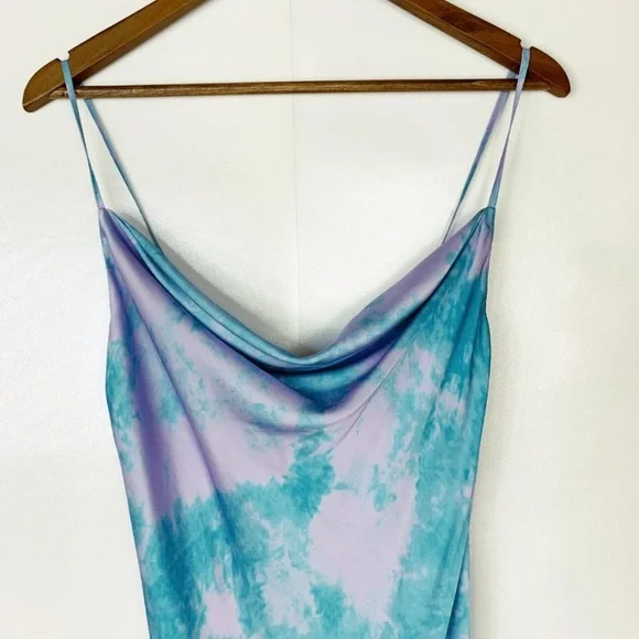 Revolve Silky Blue Purple Tie Dye MIDI Dress from Privacy Please - Picture 5 of 5